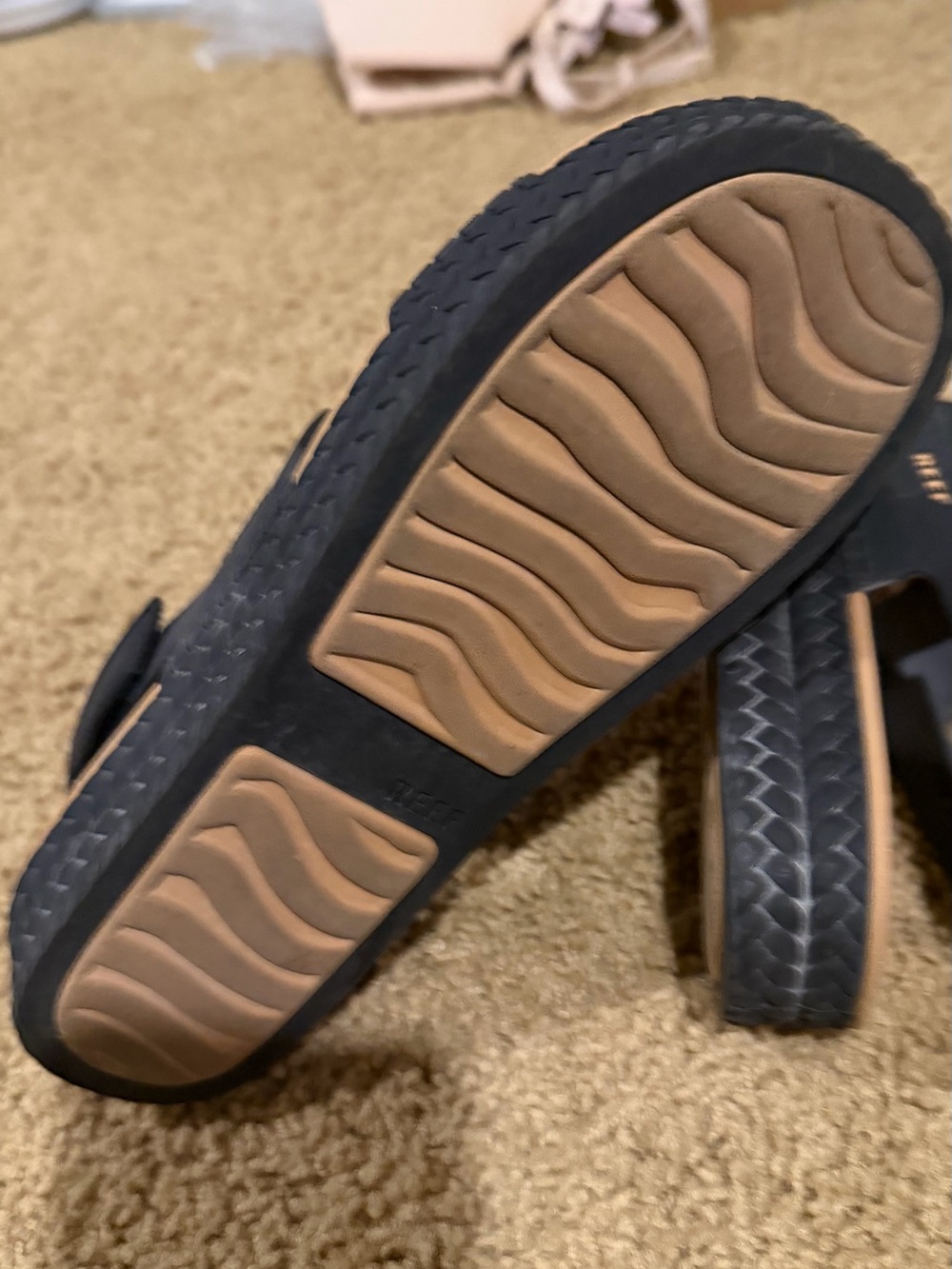 Reef black Double-Strap Sandals with Tan Footbed - Picture 3 of 3